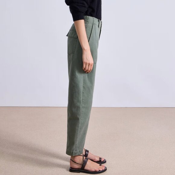 Apiece Apart Mera Pant Women's Size 6 Thyme Barrel-Leg Trouser - Picture 2 of 9